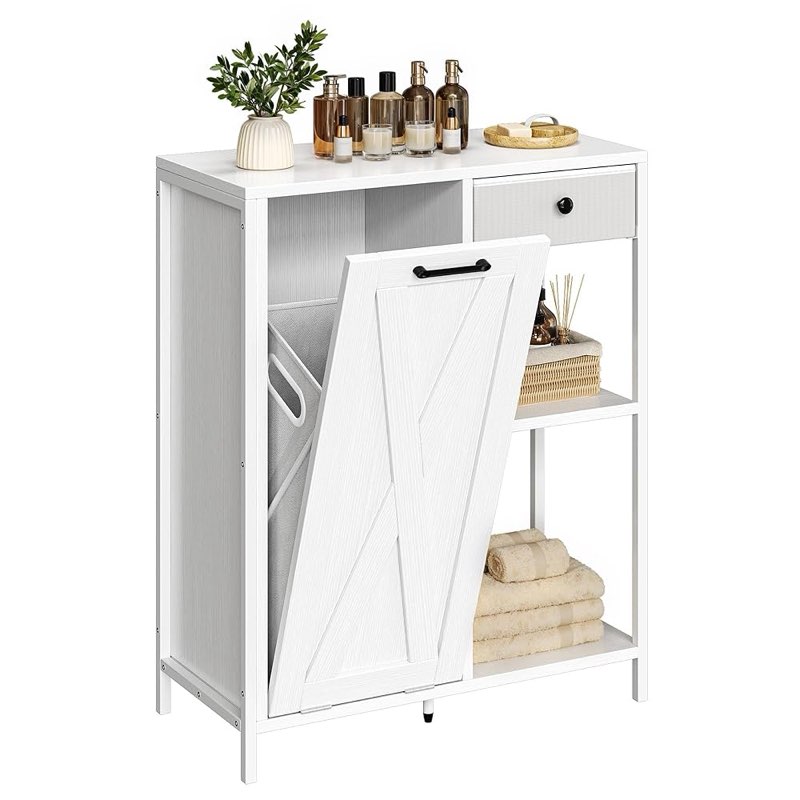 DWVO Tilting closets for dirty clothes, bartroom cabinets with storage shelves with removable laundry basket, ...