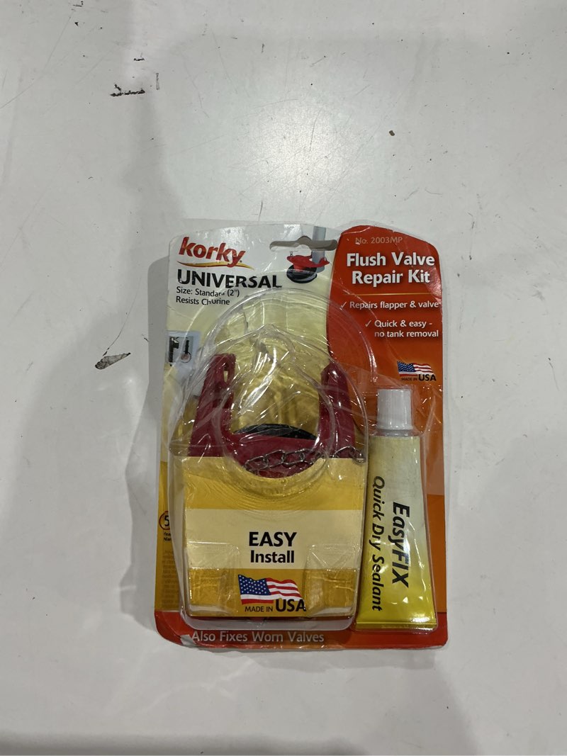 Condition photo showing As Is for korky flush valve repair kit 2-in rubber toilet flapper repair kit for universal