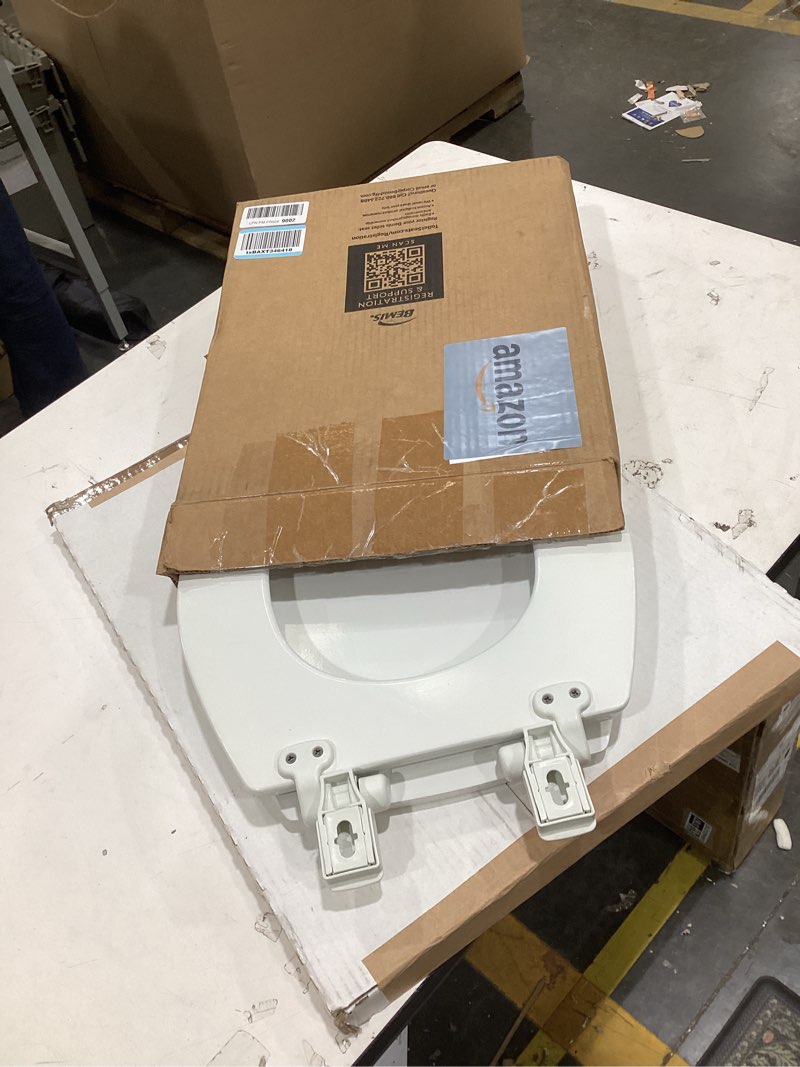 Condition photo showing Good Condition for mayfair cassel slow close toilet seat, easy clean, non slip premium wood seat, easy install, made in usa, round, white round 1 - toilet seat