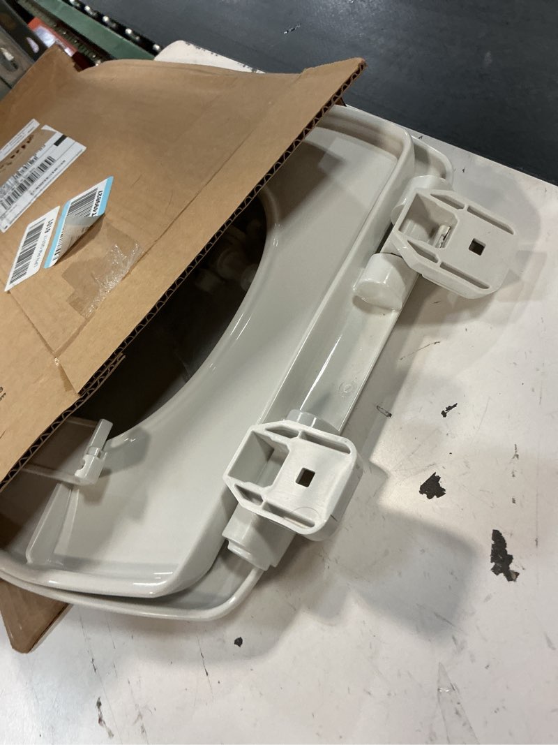 Condition photo showing As Is for little2big toilet seat with built-in toddler potty training seat, slow close, easy to install, made in usa, elongated, white
