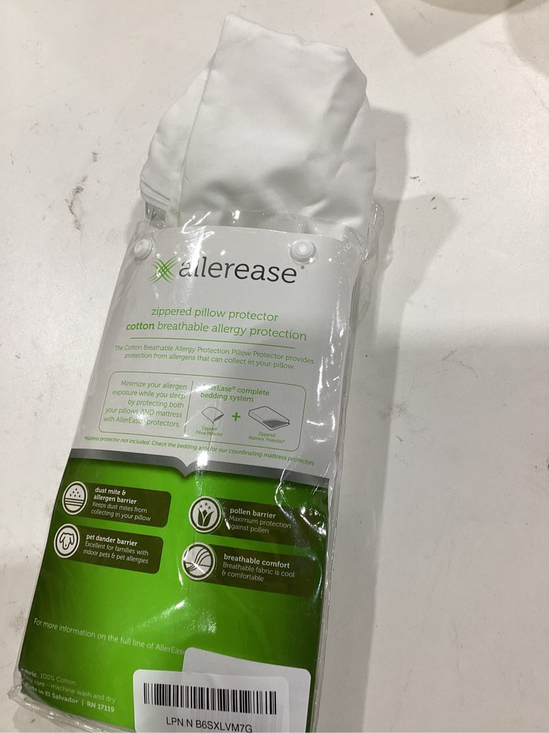 Condition photo showing New/Like New for AllerEase 100% Breathable Cotton Pillow Protector for Sleeping, Standard 26" x 20" - 2 Pack 2 Count (Pack of 1) Standard