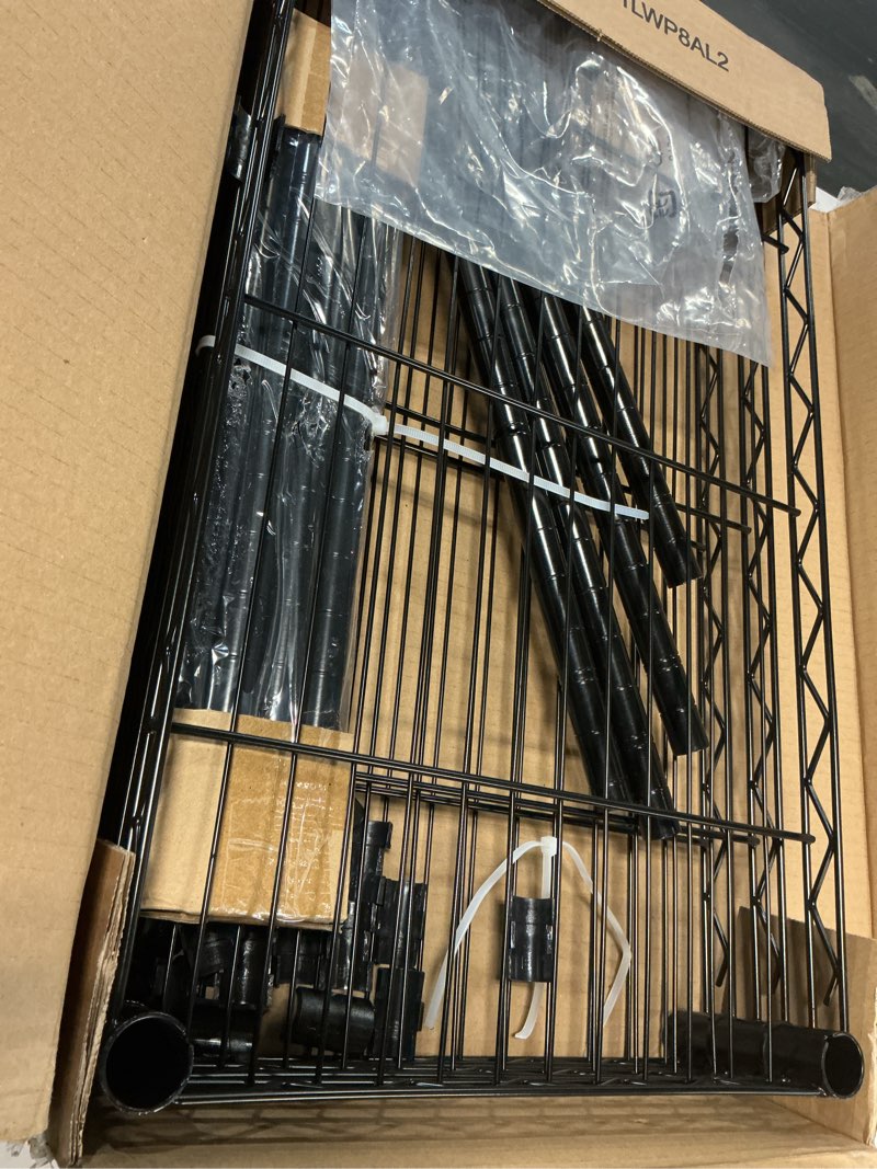 Condition photo showing Good Condition for amazon basics 3-shelf adjustable heavy duty steel wire rack storage shelving organizer for kitchen, garage, 23.2" l x 13.4" w x 30" h, black 3-shelf narrow black