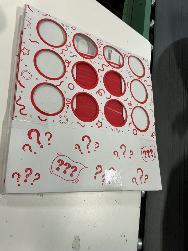 Condition photo showing As Is for 1 Set Christmas Punch Game Boxes DIY Prize Punch Game Boxes Includes 5 Pcs Paper Board Inserts with 12 Compartment Holes and 5 Wax Paper for Birthdays Gifts Reward Party Favors Valentine