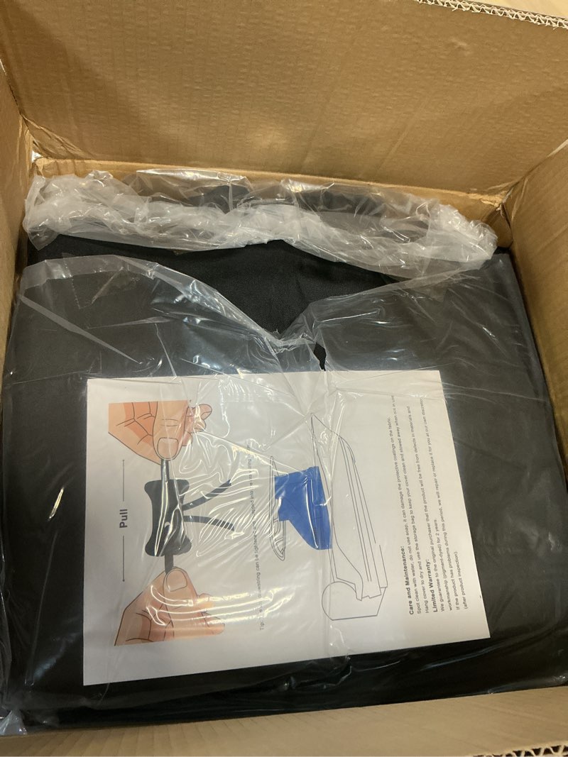 Condition photo showing Good Condition for 1200d heavy duty waterproof t-top boat center console cover with motor cover, thick tear-resistant marine grade polyester for t-top boat center console and helm, 83" l x 55" w x 72" h, black 83" l x 55" w x 72" h black