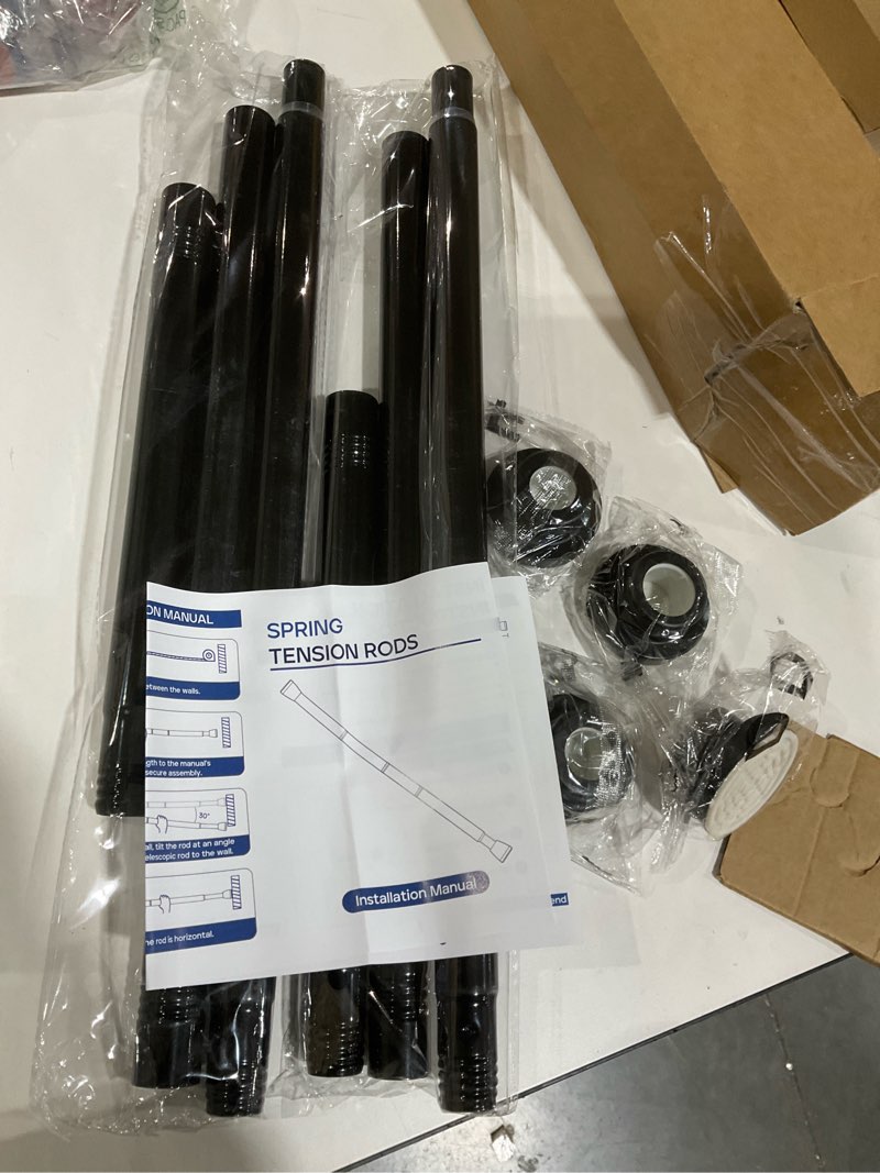 2Pack Tension Curtain Rod No Drilling 31 to 49 Inch Spring Tension Rods for Windows Adjustable Curta