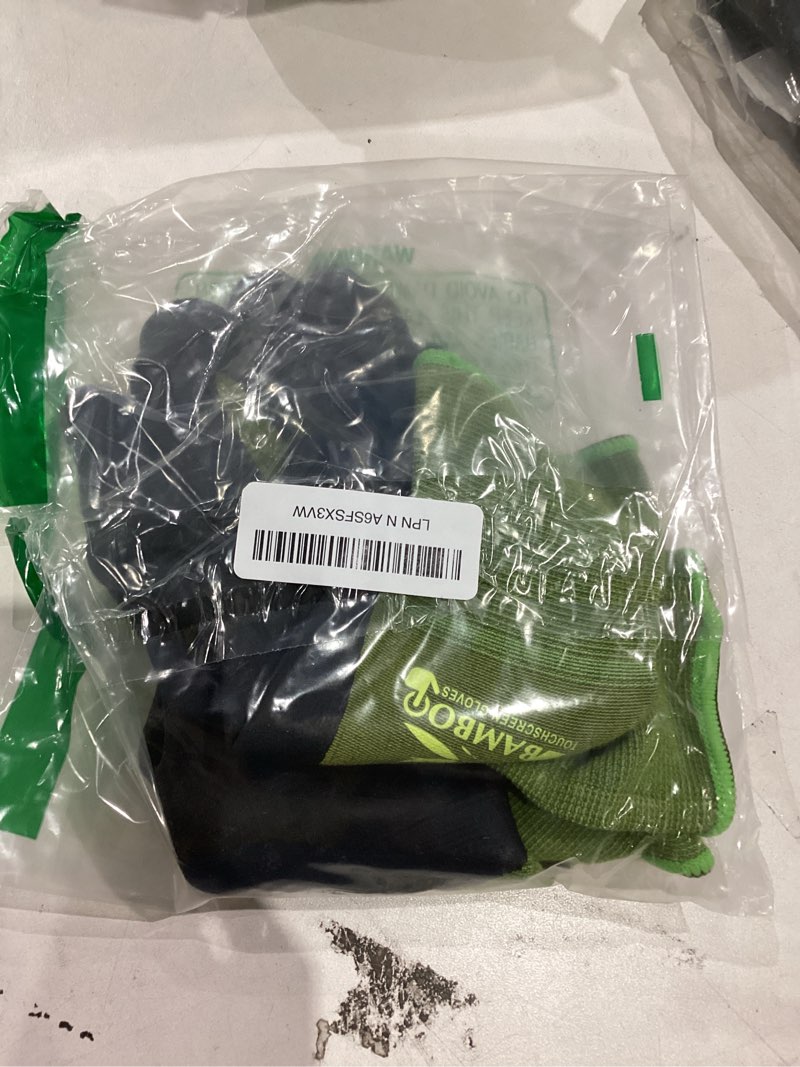 Condition photo showing As Is for COOLJOB 2 Pairs Gardening Working Gloves for Men and Women, Touchscreen, Grippy Nitrile Rubber Coated for Garden Yard, Green/Black,Medium Size (M) Medium (Pack of 2) Touchscreen / Nitrile