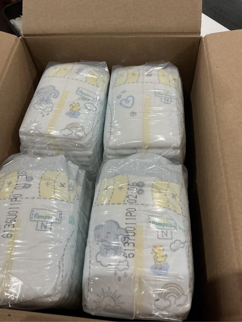 Condition photo showing Good Condition for pampers swaddlers newborn diapers, size newborn (10 lbs), 84 count, fragrance free, hypoallergenic, absorbent, pediatrician recommended, skin safe newborn 84