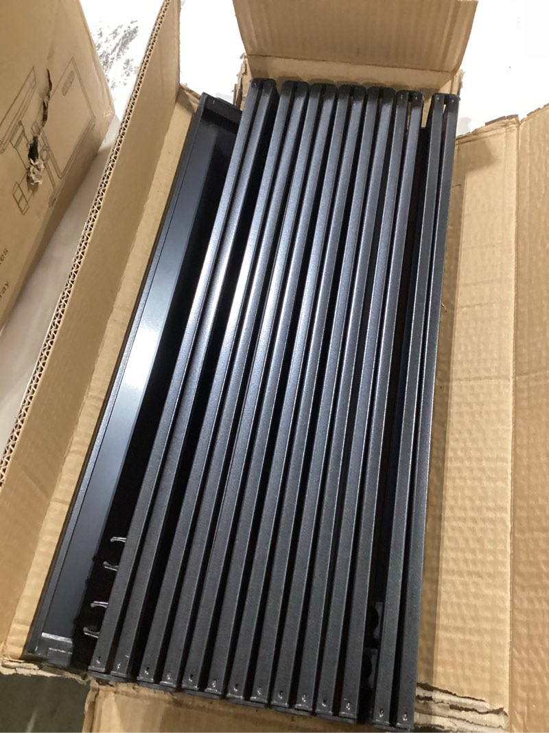 Condition photo showing New/Like New for metal tabletop board for wagons cart,foldable table 34"×21" heavy duty for wagon,alloy board with load capacity 68lbs,camping essential and gear for outdoor party with family and friends(black) black 34"×21"