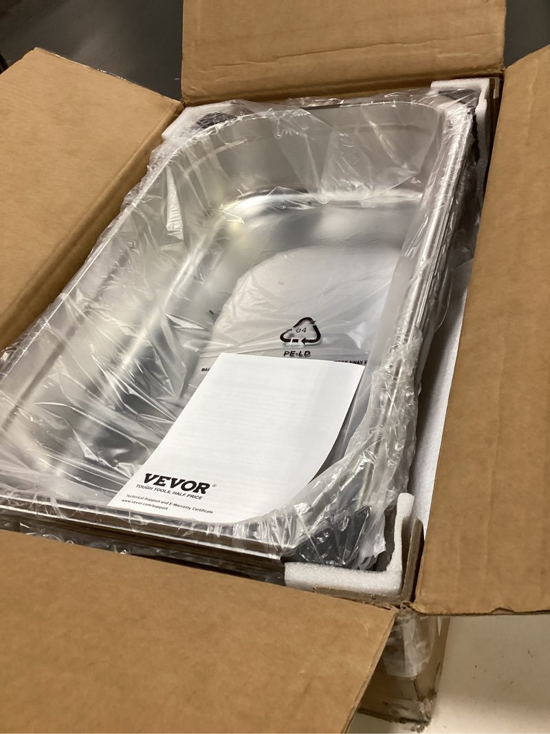 Condition photo showing Good Condition for vevor 6 pack stainless steel hotel pans,full size 4 inch deep 0.8mm thick anti-jam commercial food pans for steam tables, restaurants, catering & industrial use 4" deep 6 pack?thickened? 1/1 size