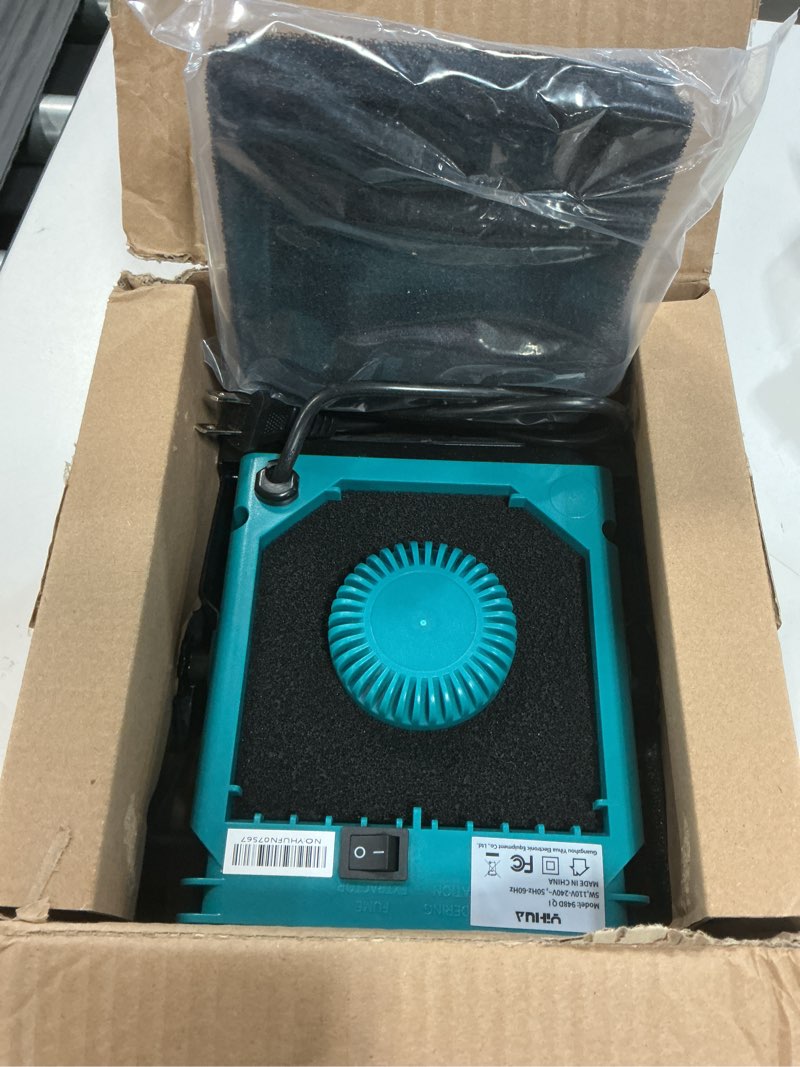 Condition photo showing Good Condition for yihua 948dq-i solder fume extractor fan solder smoke absorber remover tiltable angle with 8 extra fan filters for soldering wood burning and more basic style