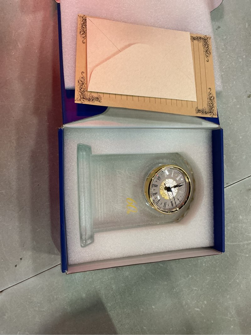 Condition photo showing New/Like New for 60th birthday crystal quartz clock for women men,60 year old birthday gift for her him,happy 60th birthday decoration gift for mom dad