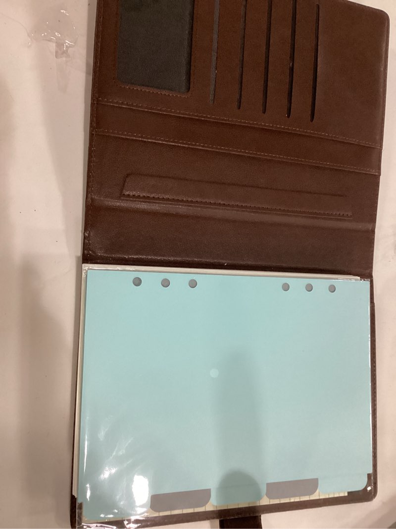 Condition photo showing New/Like New for Wason A5 Binder PU Leather Journal Ring Portfolio Lined Notebook Refillable Paper Diary with Removable Clipboard Writing Notepad for Travel Business School Agenda Organizer (Coffee)