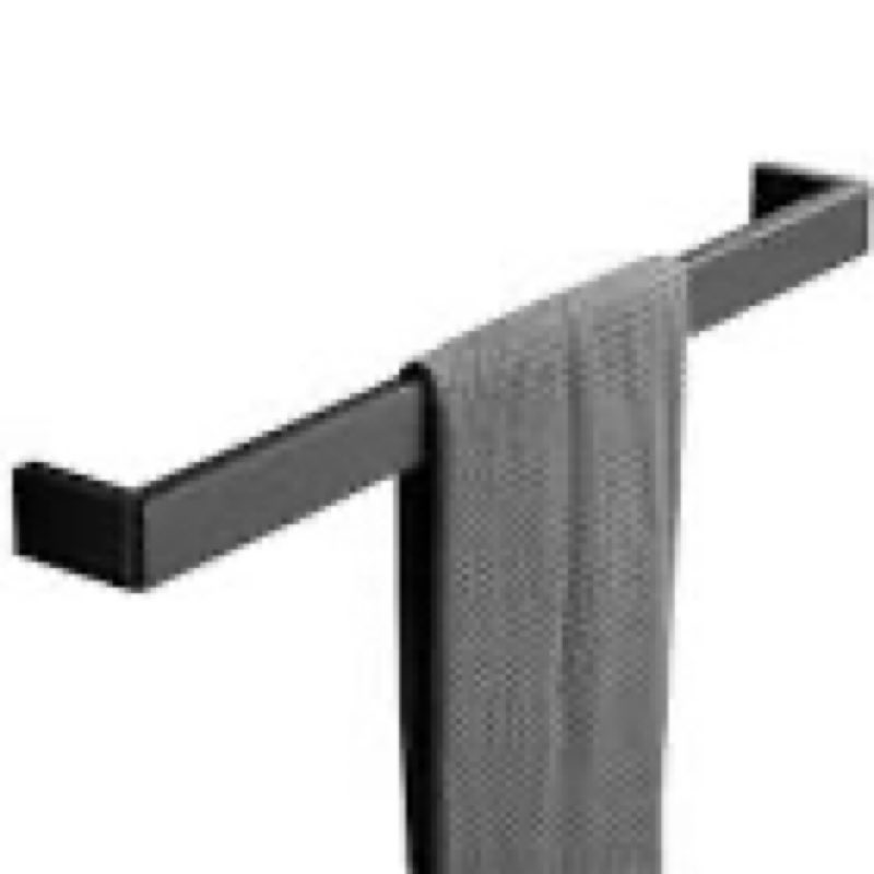 lanc 24 inch bath towel bar for bathroom wall mounted, matte black towel hanger square towel rack st
