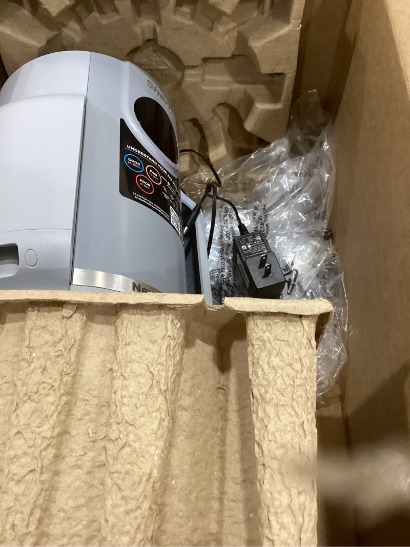 Condition photo showing As Is for shark air purifier for home, neverchange compact pro, for bedroom, nursery, home office, dorm, hepa-exceeding filter, captures pollutants, pet dander, dust, odor, smoke, and more, hp071brn, winter fog winter fog (250 sq. ft)