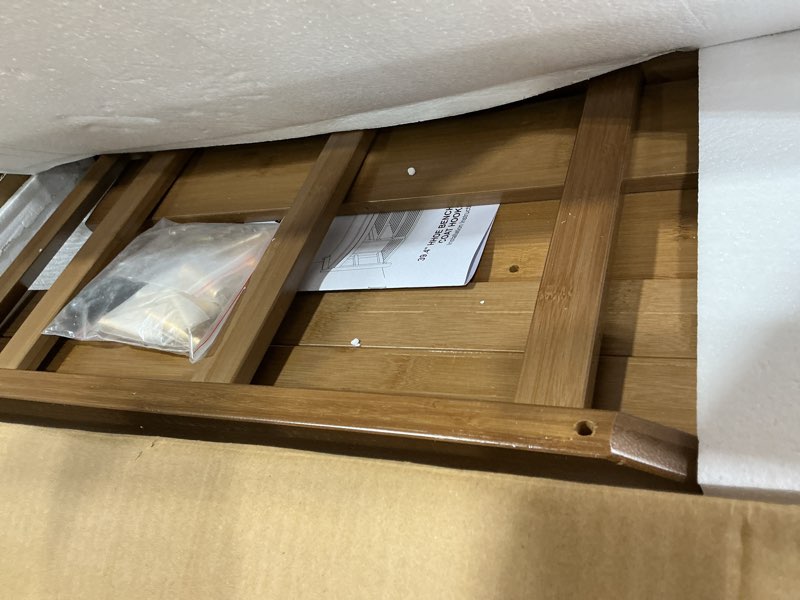 Condition photo showing Good Condition for petkaboo hall tree with bench and shoe storage, coat rack shoe bench set with seat cushion and 6 hooks for entryway, hallway, living room and bedroom brown 39 in with hook