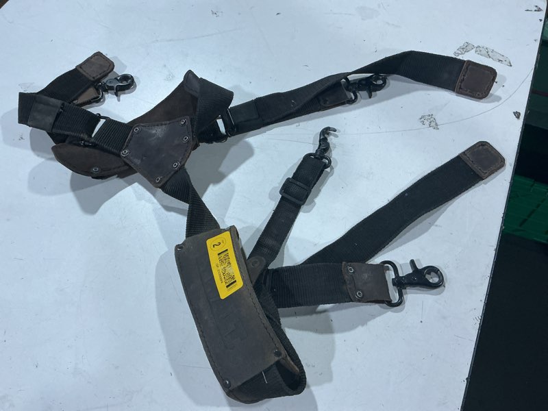 Condition photo showing As Is for dewalt leather alligator clip suspender