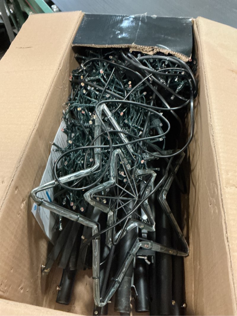 Condition photo showing As Is for Outdoor Lighting Christmas Tree Lights 12Ft Cone Tall Star Topped Artificial Christmas Trees Arbol de Navidad Outside Decor for Xmas New Year Holiday WarmWhite/Red