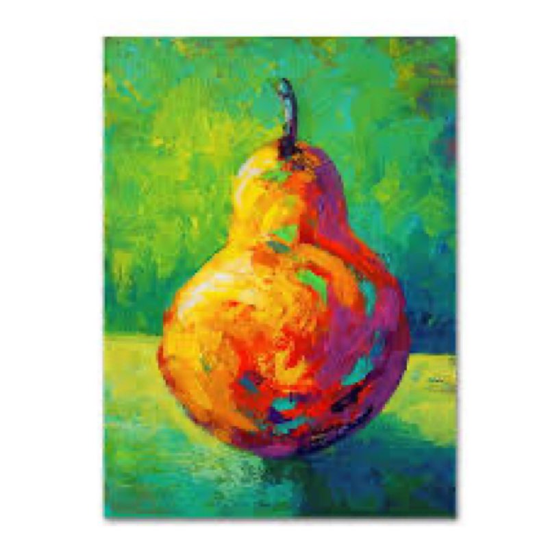 Amazon.com: Fine Art Canvas Pear V Canvas Wall Decor by Artist Marion