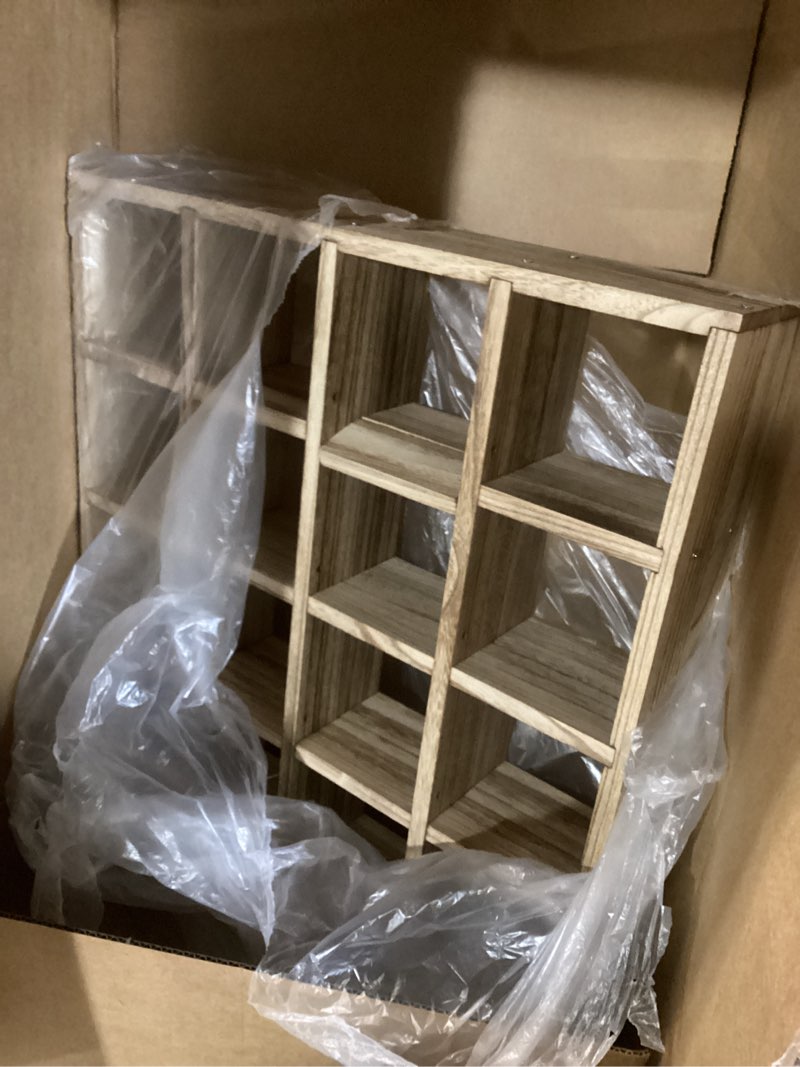 Condition photo showing Good Condition for wooden coffee mug display rack, wall mounted coffee cup display shelf, hold 24 mugs, rustic shot glass display case, coffee mug holder organizer for kitchen, coffee station (23.6 * 29.5in)