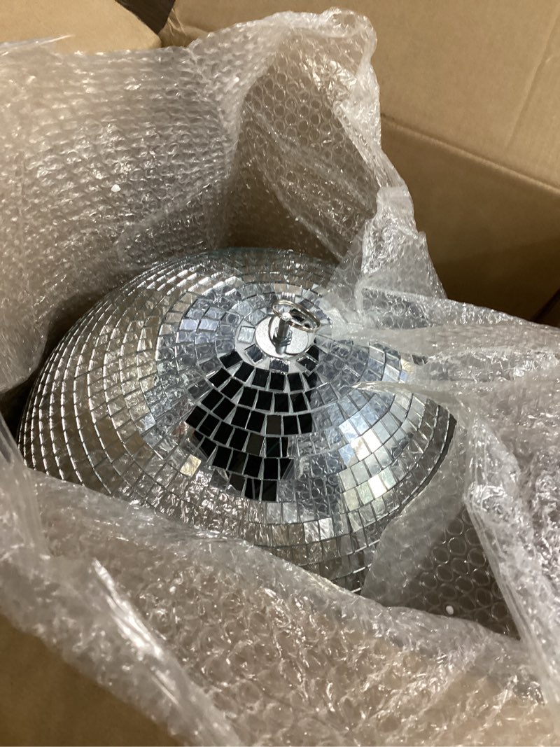 Condition photo showing Good Condition for youdepot 16-inch large disco ball – big hanging mirror ball disco ball decor for disco party decorations, weddings, events, disco christmas decor, and home celebration 16 in
