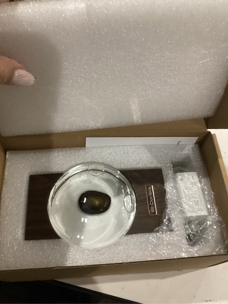 Condition photo showing As Is for ferrofluid visualizer, dancing ferrofluid with rhythm, magnetic fluid music speaker mate desk decor, a retro gift friends (ferrofluid color: black)(walnut wood grain) (does not make sound)