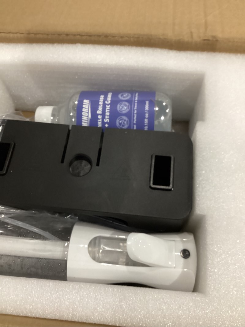 Condition photo showing As Is for automatic ironing machine, portable hands-free wrinkle remover for shirts & pants, gentle on all fabrics, ironing machine perfect for apartments & business travel white