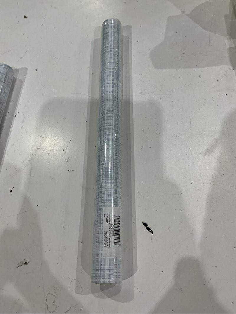 Condition photo showing New/Like New for gray grasscloth peel and stick wallpaper texture contact paper 17.3"x120" vintage wallpaper removable waterproof wall paper for room walls cabinets furniture drawers desk gray 17.3" x 120"