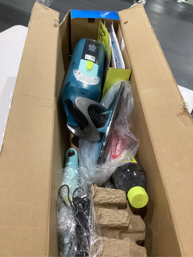 Condition photo showing As Is for shark vacmop reveal new cordless hard floor cleaner, vacuum & spray mop, powerful suction, lightweight, illumination light, includes 4 disposable pads, 12oz pet multi-surface cleaning solution, vm401
