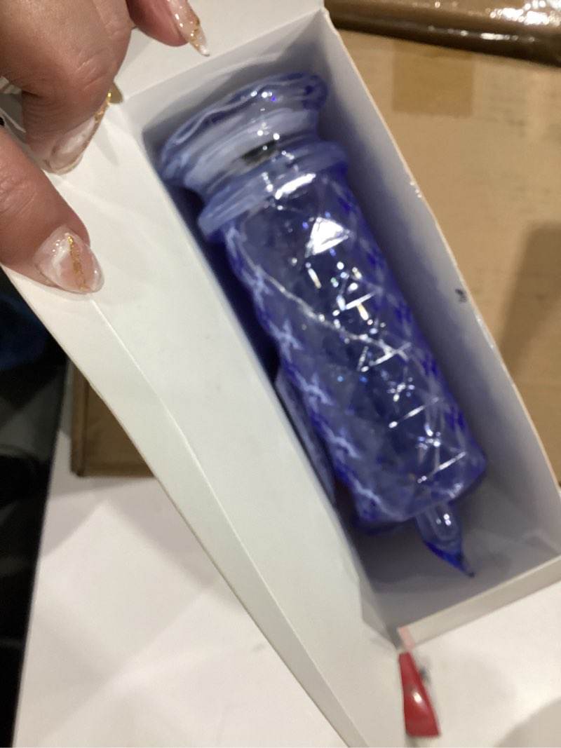 Condition photo showing New/Like New for supbri led candles, 4pack battery operated candles with rose light halo, romantic flameless pillar candles for valentines halloween decorations(blue, d 2.5" x h 7.2") blue rose_4pcs