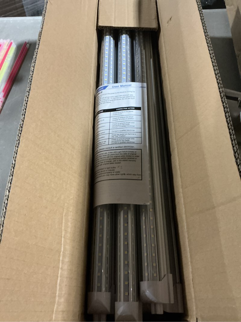 Condition photo showing Good Condition for cnsunway 8ft led bulbs, 45w 5400lm 6000k super bright, t8 t10 t12 fa8 single pin led tube lights, clear cover, ballast bypass, 8 foot led bulbs to replace fluorescent light bulbs (pack of 10)