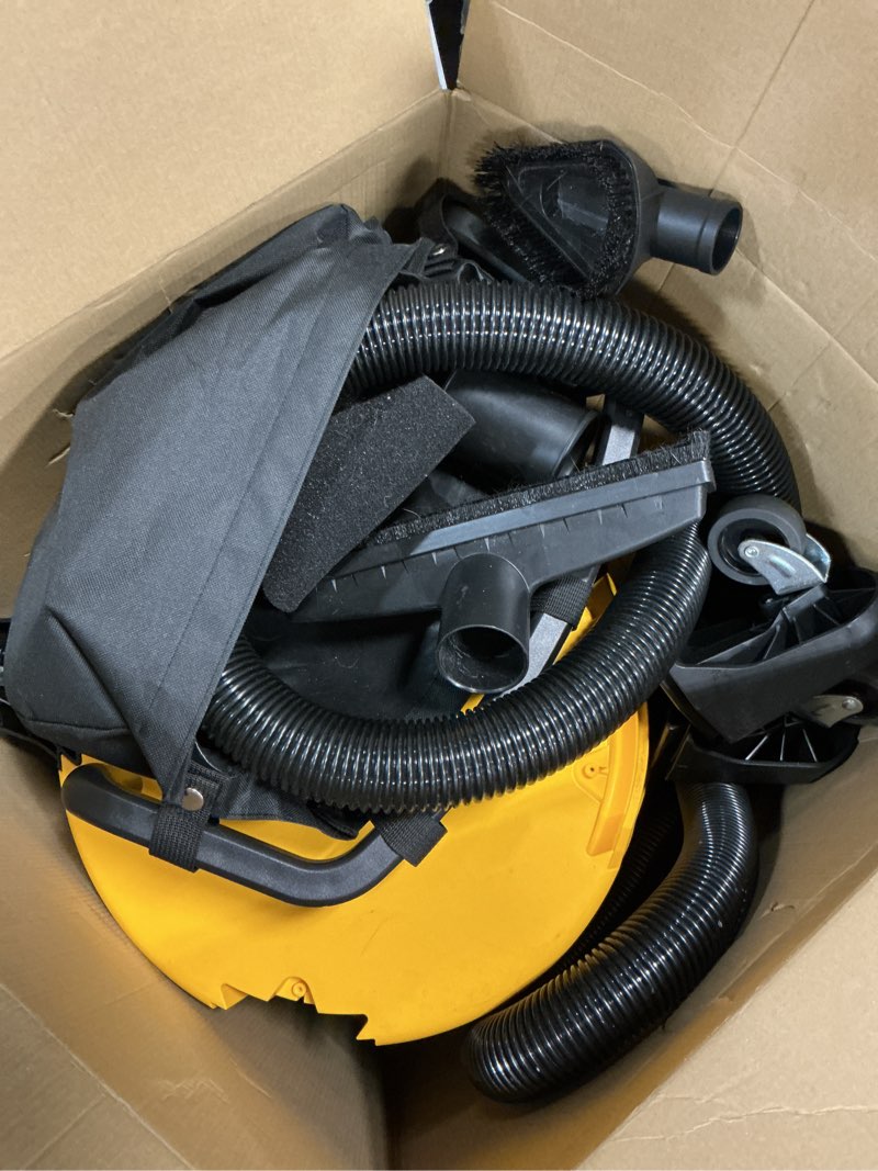 Condition photo showing As Is for dewalt stealthsonic quiet 12-gallon 5.5-hp corded wet/dry shop vacuum with accessories included