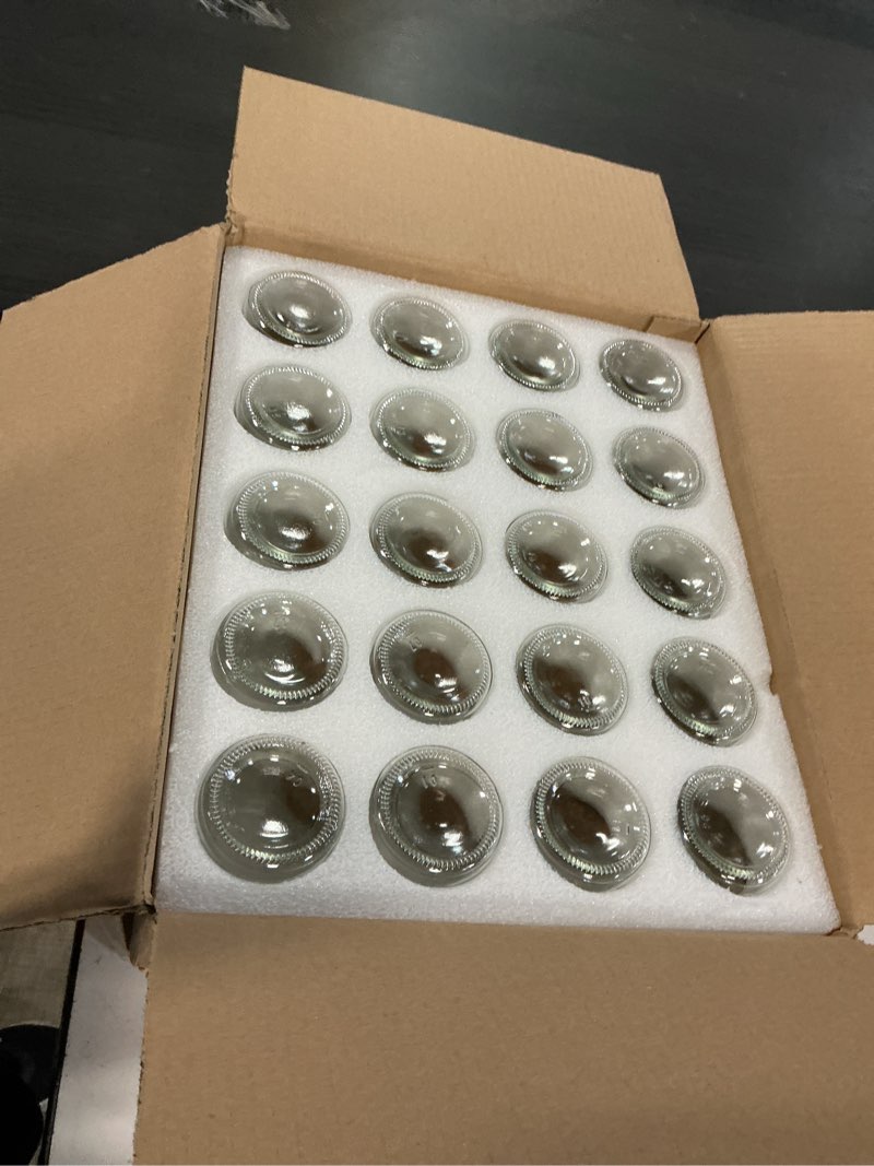Condition photo showing New/Like New for brajttt mini yogurt jars 20 pack, 7 oz glass favor jars with cork lids, pudding containers with lids, mason jar wedding favors honey pot with label tags and string 20pack