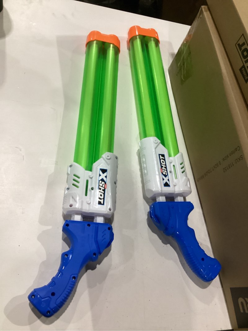 Condition photo showing New/Like New for xshot large dual stream water blaster 2 pack by zuru dual play water toy, dual stream blaster, big water toy for children, teen and adults