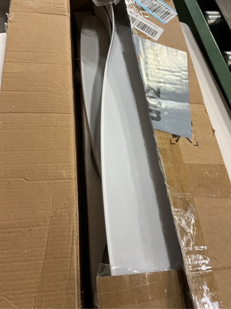 Condition photo showing As Is for Depuley Ceiling Fan Without Light: 52 Inch 3 Blade Outdoor Fans for Patios - White Ceiling Fan No Light Indoor Remote Control Ultra Quiet DC Motor Reversible 6 Speed Timer 52 Inch White 02