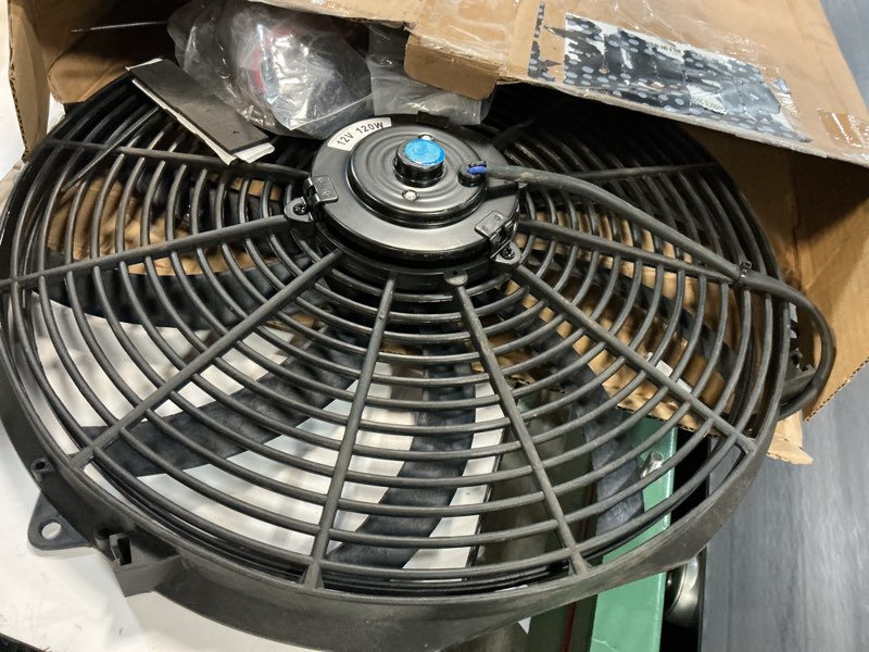 Condition photo showing Good Condition for 16 inch electric radiator fan, 3000 cfm 10 blades electric fan automotive black with thermostat wiring switch relay kit