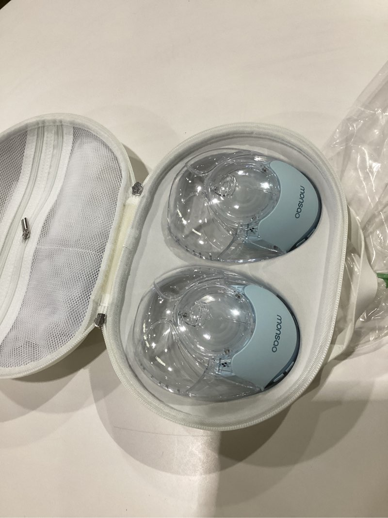 Condition photo showing Good Condition for wearable breastfeeding pump, breast pump hands free with 3 modes & 12 levels, portable electric breast pump quiet & lightweight for travel, 18/21/24mm, 2 pack, blue, not tested