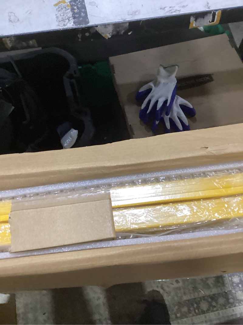 Condition photo showing New/Like New for 38" l x 13" w x 30" h metal tall rectangular planter - large planter box for outdoor patio/porch modern design for plants, flowers, garden,spliced flower pot (yellow)