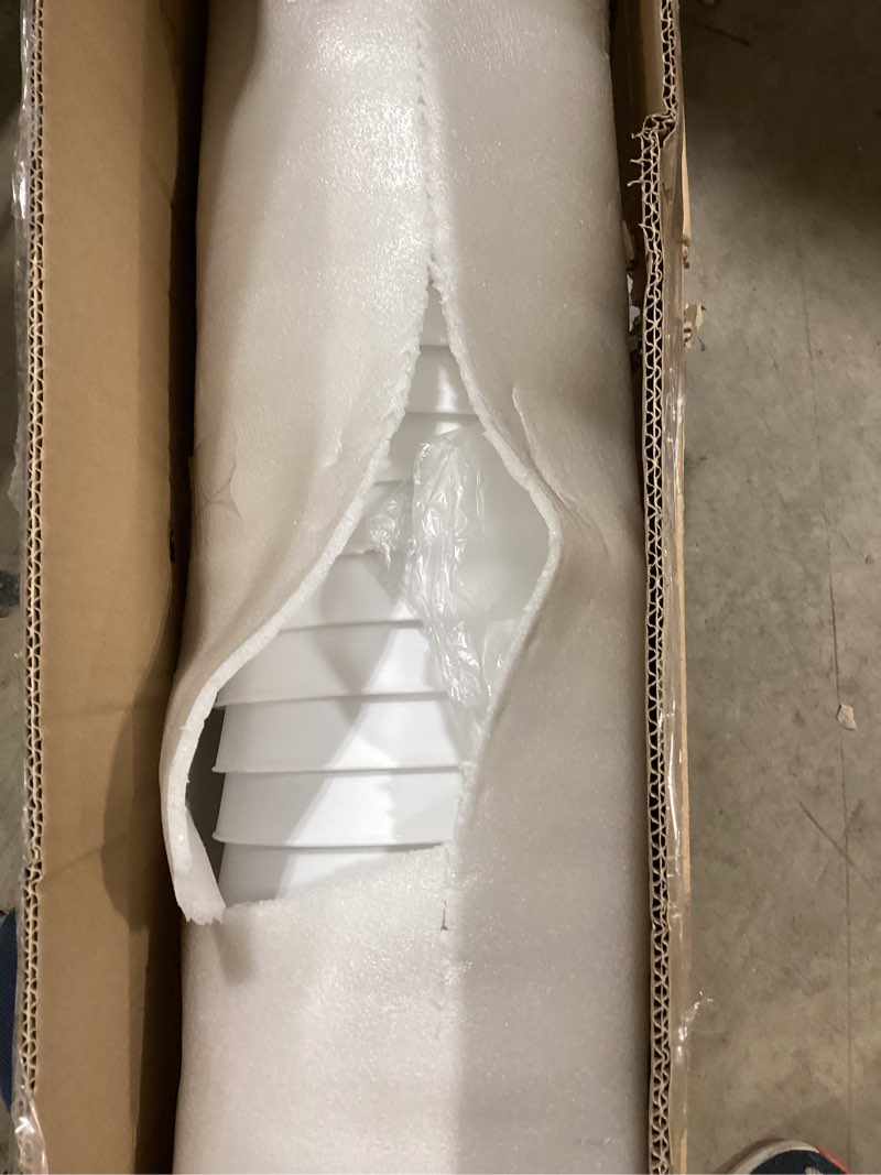 Condition photo showing As Is for Flower Display Stand with 12 Buckets, Metal Flower Cart with Wheels 3 Layers White Flowers Bar Stand Moving Florist Bouquet Shelf for Party Weddings Ceremony Garden Indoor Outdoor Patio Decor 35.43" x 21.65" x 47.24"(LxWxH) White