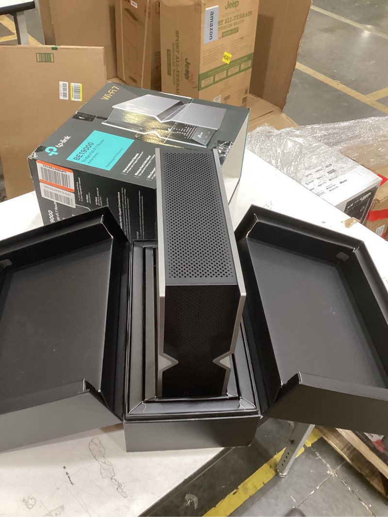 Condition photo showing As Is for tp-link tri-band be19000 wifi 7 router (archer be800) | 12-stream 19 gbps | 2×10g + 4×2.5g ports | led screen, 8 high-performance antennas | vpn, easy mesh, homeshield, private iot, free expert help 19gbps, 10g port
