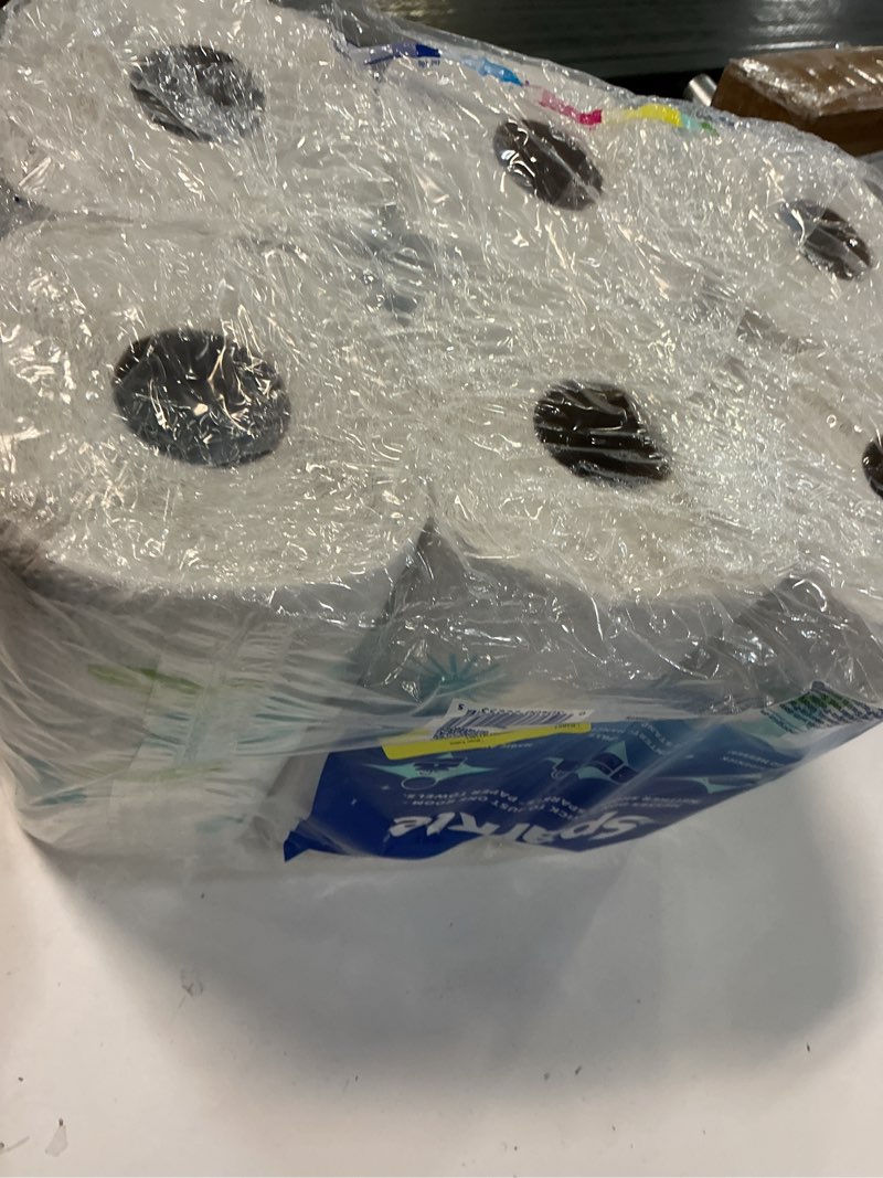 Condition photo showing Good Condition for sparkle pick-a-size paper towels, multi-color, 6 double rolls