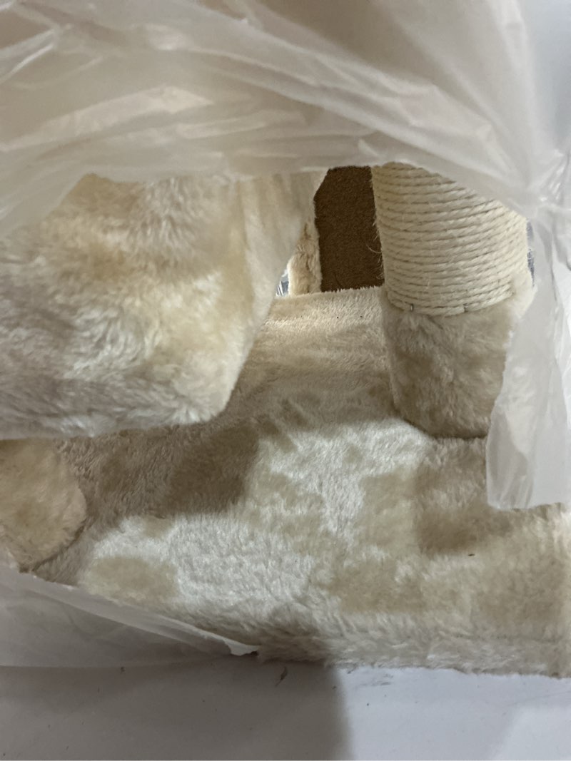 Condition photo showing Good Condition for SYANDLVY Small Cat Tree for Indoor Large Cats, Kittens Condo with Scratching Post and Board, Modern Activity Tower with Cave (Beige)