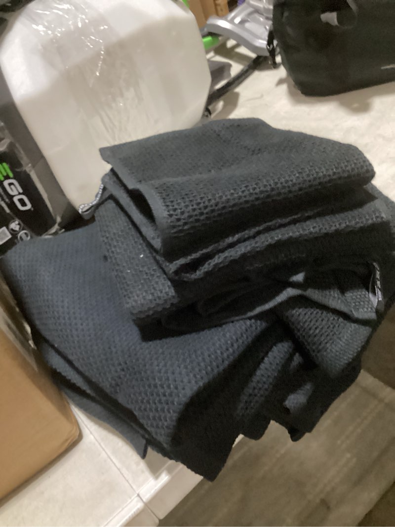 Condition photo showing As Is for similar to redkiss quick dry waffle towel set of 8, 100% cotton,lightweight & highly absorbent waffle towels for bathroom, spa, gym, pool-2 bath towels, 2 hand towels & 4 washcloths,black