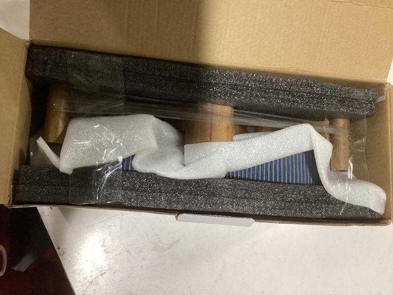 Condition photo showing New/Like New for Getstar Ceramic Dog Bowls with Acacia Wood Stand, 30 fl oz, Set of 2, Dog Food Bowl, Cat Bowls (6.5 inches) (Vintage Blue)