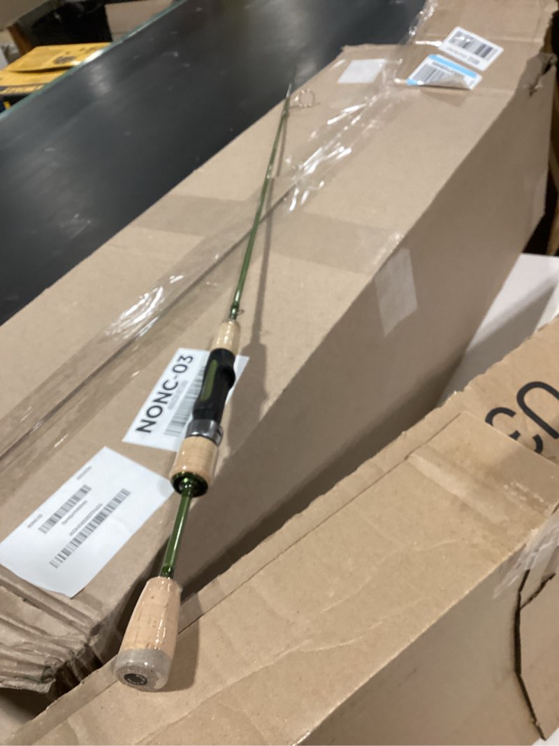 Condition photo showing Good Condition for similar productlittma rezil ultralight trout fishing rod – reinforced carbon fiber, 2-piece travel design, sensitive freshwater & light saltwater spinning rod with cork handle & stainless steel guides 7‘/ul/2-6lb/2pcs