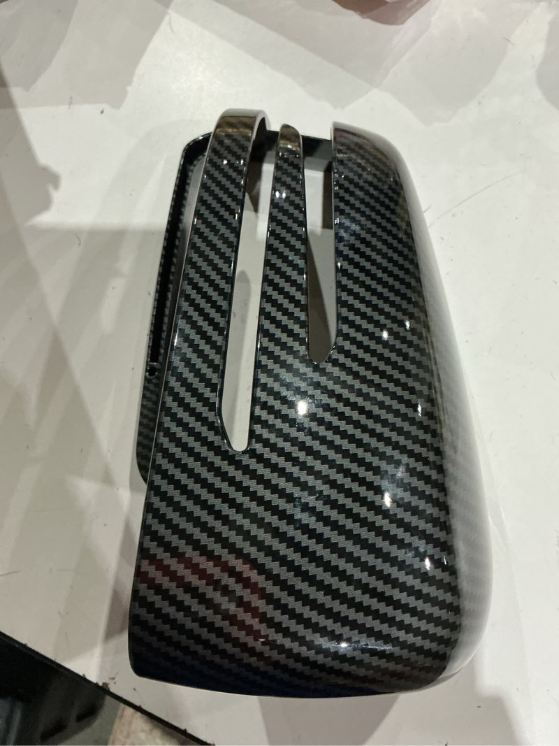 Condition photo showing Good Condition for x autohaux pair new exterior rear view mirror housing door wing mirror covering cap carbon fiber pattern for mercedes benz a b c e gla class w204 w212