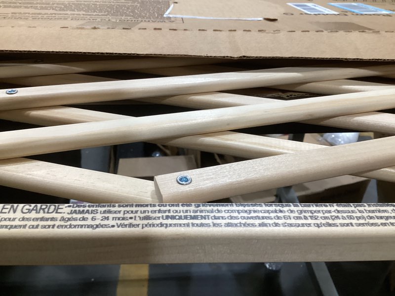 Condition photo showing As Is for Evenflo Expansion Walk-Thru Room Divider Baby Gate (Natural Wood)