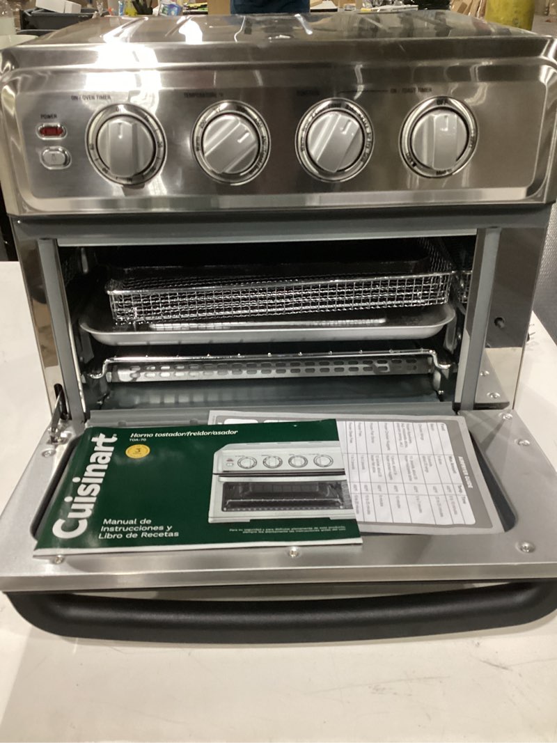 Condition photo showing As Is for As is Cuisinart Air Fryer Toaster Oven with Grill Silver