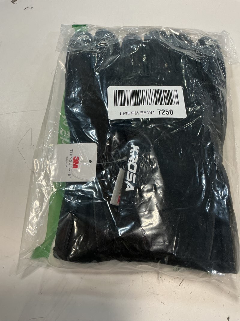Condition photo showing New/Like New for krosa Winter Gloves For Men Women Made with 3M Thinsulate, Waterproof Ski Gloves for Cold Weather with 10 Touchscreen Fingers Black Large