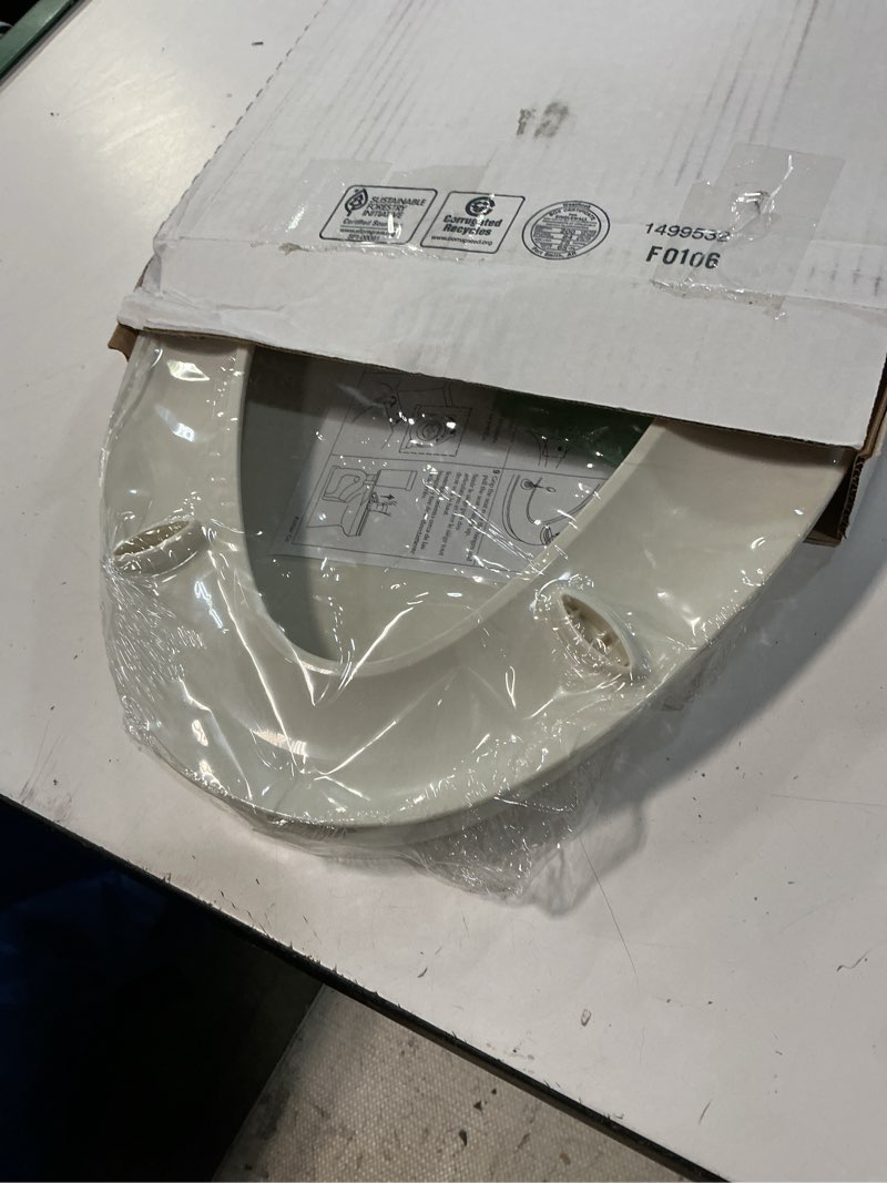 Condition photo showing Good Condition for kohler 4636-rl-96 cachet readylatch elongated toilet seat slow close soft close, toilet seat quiet lid, contoured grip-tight bumpers installation hardware, apartment essentials, biscuit biscuit elongated ready latch