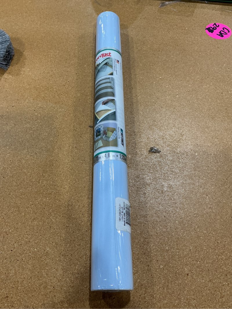 Condition photo showing New/Like New for con-tact brand creative covering, self-adhesive shelf liner, multi-purpose vinyl roll, easy to use and apply, 18'' x 16', light blue light blue 1.8"w x 18"l